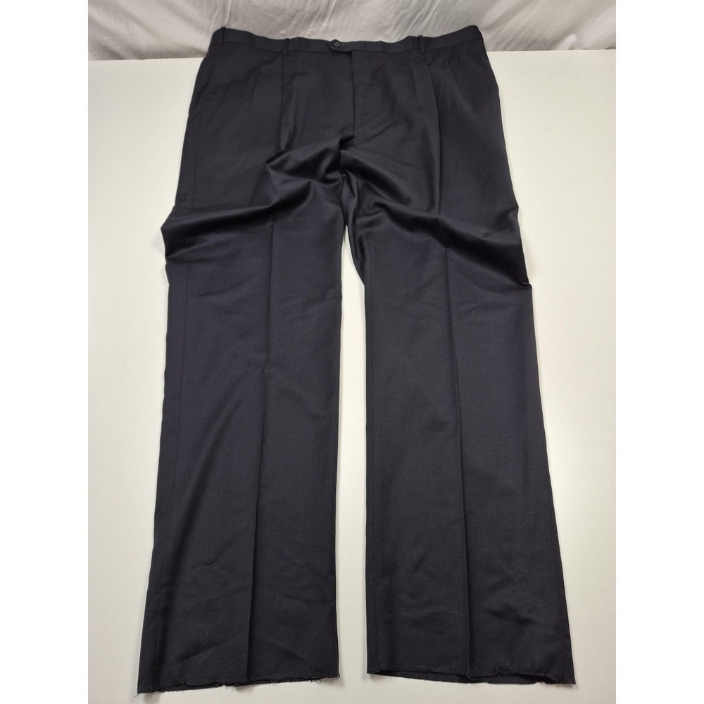 Palm Beach Dress Pants Mens 50x36 Blue Wool Pleated Straight Unhemmed NWT